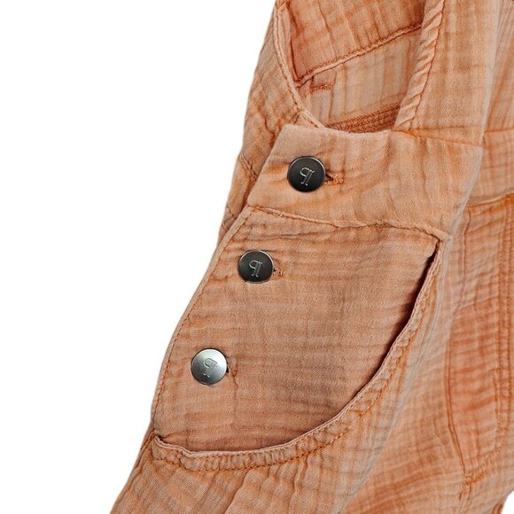 Anthropologie Pilcro Gauze Micro Overalls, Orange, Romper, Jumpsuit, Size 14 - Picture 10 of 14